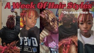 A week on hair style in my short starter locs [upl. by Hagep]