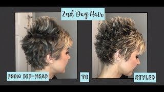 Hair Tutorial 2nd Day Styling for Spiky Pixie Cut [upl. by Aihtekal]