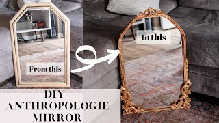 How To DIY Anthropologie Mirror Tutorial  Antique Gold Leaf Option UNDER 50 [upl. by Varion284]