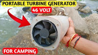 How to make portable hydro turbine generator at home  turbine generator for camping [upl. by Rediah]