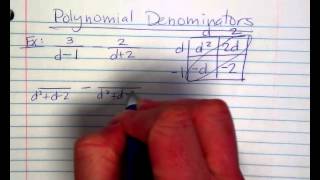 Finding a Common Denominator with Polynomial Denominators Example 1 [upl. by Alexandr]