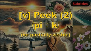 v Peek meaning be partially visible with 5 examples [upl. by Lorena]