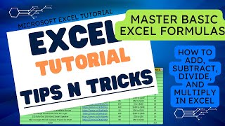 Basic Excel Formulas  Add Subtract Divide Multiply [upl. by Ellehcil]