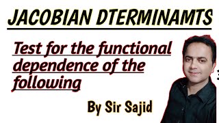 Mathematical Economics Jacobian determinants By Sir Sajid [upl. by Nuoras962]