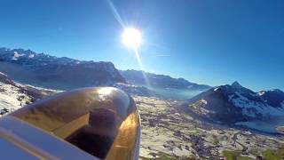 Arcus E 22  RC Scenic Flight  Alps  Schwyz  Swiss Knife Valley  Onboard View [upl. by Woolcott]