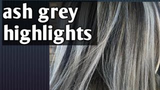 ash grey hair colour highlights on black hair at home anil blue secrets [upl. by Corinna]