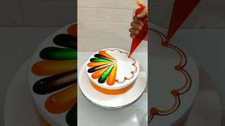 1kg Orange Cake Design  Mix Colour Cake Decorating shortsfeed shortvideo shorts trending food [upl. by Nessah186]