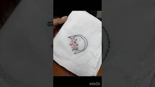 Handmade embroidery handkerchief gift for partners lovelanguage diy embroiderydesign alphabets [upl. by Cohby]