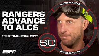 Max Scherzer reacts to Texas Rangers advancing to ALCS GIVE ME A CHANCE  MLB on ESPN [upl. by Rinna]