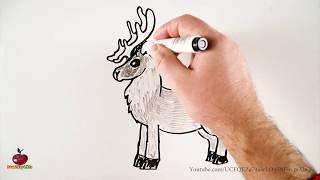 🦌 How To Draw A Reindeer easy  Drawing Animals [upl. by Alaehcim]