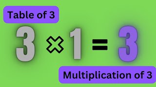 Table of 3  Learn multiplication of X3  Multiplication  Times table of 3 [upl. by Erelia]