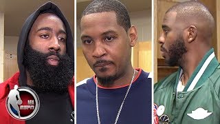 Carmelo Anthony James Harden and Chris Paul not worried after Rockets loss to Thunder  NBA Sound [upl. by Shanney]