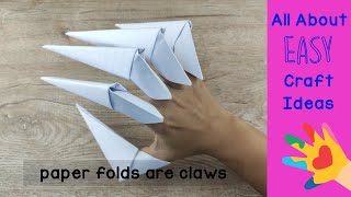 How to make a paper claws nail  Nursery Craft Ideas  Paper Craft Easy  Origami claws easy [upl. by Neirual857]