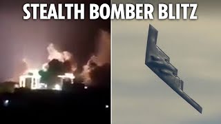 US B2 bombers in huge airstrike on Houthi weapons sites as IDF kills Hezbollah commander on Lebanon [upl. by Seta351]