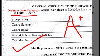 Biology 2023 Paper 1 Answers to Cameroon GCE Questions Ordinary Level O Level MCQ [upl. by Kyriako398]