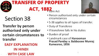 Section 38 of TPA II Transfer by Person authorised only under certain circumstances tpa1882 [upl. by Snodgrass]