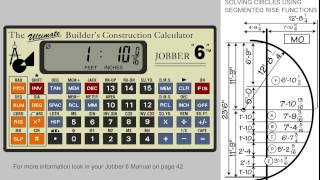 Jobber 6 Construction Calculator  Segment rise on a circle [upl. by Enneiluj]