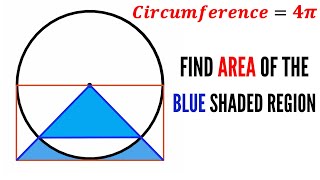 Can you find area of the Blue shaded region  Circumference  math maths  geometry [upl. by Ullund869]