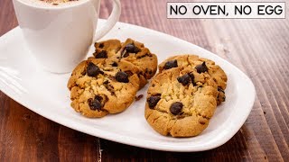 Choco Chip Cookies In Cooker  Eggless Chocolate Biscuits Without Oven  CookingShooking Recipe [upl. by Even]