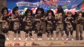 Chilling footage of kindergartners reenacting terrorist drills in Gaza [upl. by Mureil]