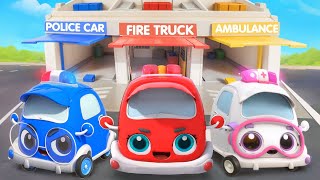 はたらくくるま★消防車、パトカー、救急車  はたらく車  子供の歌メドレー  赤ちゃんが喜ぶ歌  童謡  アニメ  動画  ベビーバス BabyBus [upl. by Daven588]