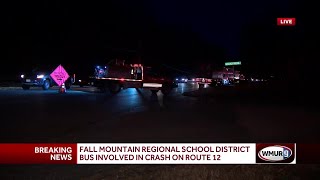 Fall Mountain Regional School District bus involved in crash on Route 12 [upl. by Ernesto]