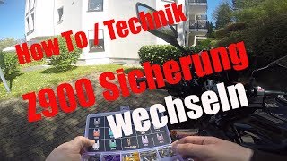 Sicherung wechseln How To  Kawasaki Z900 [upl. by Nalorac]