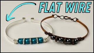 Flat Artistic Wire Bangle Bracelets Jewelry Making Tutorial [upl. by Nester364]