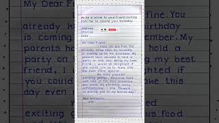 🎂🎂Birthday party invitation Letter Write a letter to Your friend to your birthday party invitation [upl. by Ekalb845]