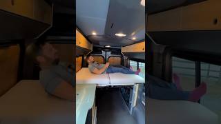 Caught a glimpse of this 😮 bed setup in a van vanlife campervan vanbuild [upl. by Anitnamaid799]