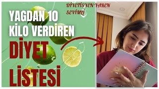 Diyet ile Yağdan 10 Kilo Vermek Mümkün🌟 YAĞ YAKICI DİYET LİSTESİ💜 diyetisyen kiloverme [upl. by Abigail]