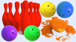 Learn Colors With Kinetic Sand amp Bowling Ball Fun For Kids  Binkie TV [upl. by Lasiaf307]