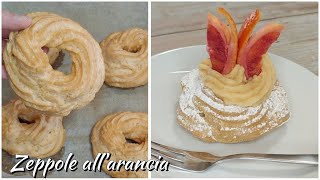 Zeppole al forno con crema allarancia  Zeppole di pasta choux [upl. by Mcgurn641]