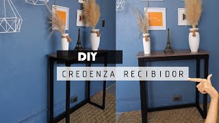 Como hacer una MESA ESTILO INDUSTRIAL con MADERA  CREDENZA RECIBIDOR DIY 💰😱😍 [upl. by Elocim]