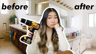 DIY Extreme Bathroom Renovation Part 2  JENerationDIY [upl. by Yetta]