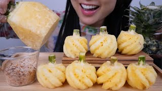 FRESH MINI PINEAPPLE ASMR EATING SOUNDS LIGHT WHISPERS  SASASMR [upl. by Anum]