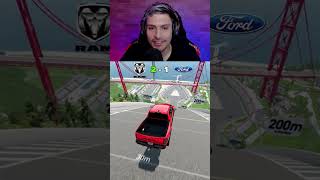 DODGE RAM 1500 TRX VS FORD F150 RAPTOR beamngdrive shorts react dodge ford [upl. by Ydaj]