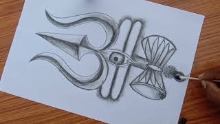 trishul drawing  trishul tattoo drawing  how to draw a trishul  step by step [upl. by Abramo]