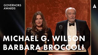 Michael G Wilson amp Barbara Broccolis Honorary Oscar  The 15th Governors Awards Presented By ROLEX [upl. by Arny]