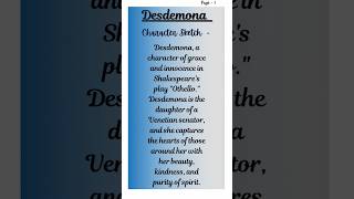 Character sketch of Desdemona in quotOthelloquot  Notes [upl. by Isdnil908]