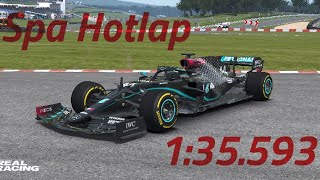 Mercedes W11 at Spa Hotlap  Real Racing 3 [upl. by Einavoj]