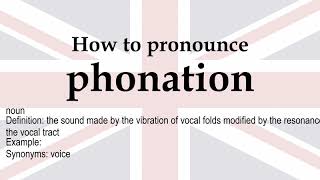 How to pronounce phonation  meaning [upl. by Ettari932]