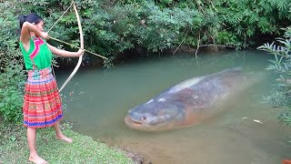 Top 10 Video Skills Catching Big Fish At The River  Cooking Fish For Survival [upl. by Eiznek160]