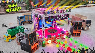 Mini stage making AtNew Home How to make mini stage Dj toy mini truck loading stage program dj sr [upl. by Airtemad]