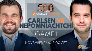 Carlsen  Nepomniachtchi  Game 1  World Chess Championship  Howell Houska Snare [upl. by Hollyanne]