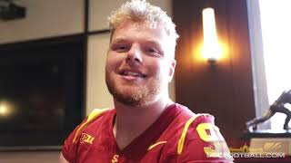 USC DL Gavin Meyer talks transfer from Wyoming Eric Henderson defensive scheme [upl. by Standice]