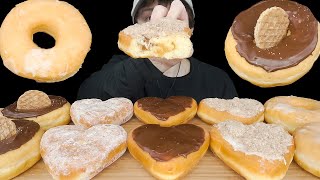 ASMR Dunkin Donuts Mukbang Boston Cream Caramel Stroopwafel Apple Crumb Jelly Glazed [upl. by Eiluj23]