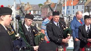 Bagpipes And Drums Anstruther East Neuk Of Fife Scotland [upl. by Fulmis]