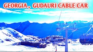 Georgia  gudauri cable car [upl. by Lacee250]