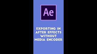 AFTER EFFECTS EXPORT WITHOUT MEDIA ENCODER [upl. by Notniv548]